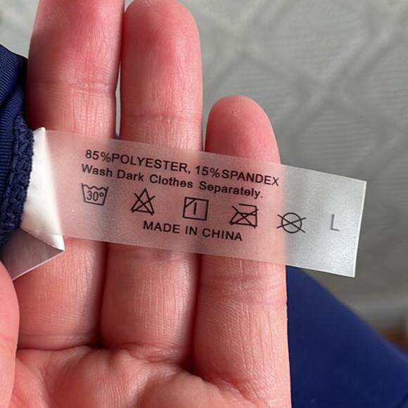 DACI | Navy Blue Hipster Modest Basic Mid Rise Stretch Bikini Bottoms Sz Large - Picture 5 of 6